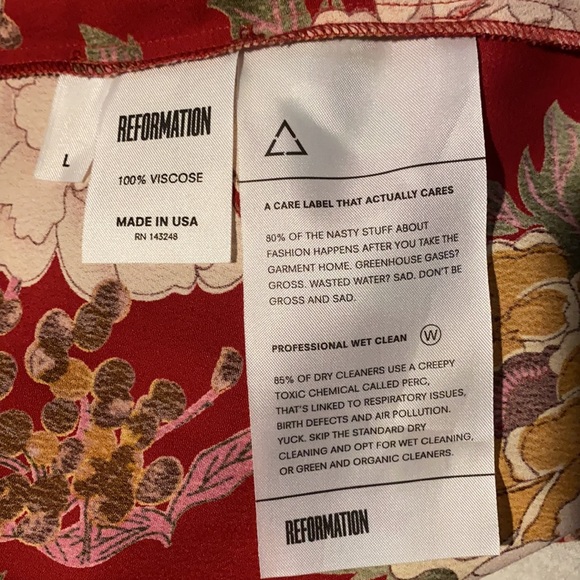 NEW ✨ Reformation Floral Wedding Party Event Ila Midi Maxi Wrap Red Dress Large - Picture 9 of 9